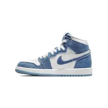 Детские кроссовки Air Jordan 1 Retro High OG TD Denim Blue White Worn-Blue CU0450-104 26