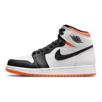 Детские кроссовки Air Jordan 1 Retro High OG GS Electro Orange Белый Черный 575441-180 36.5