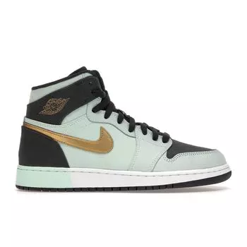 Детские кроссовки Air Jordan 1 Retro High GS Mint Foam Бирюзовый антрацит-белый-металлик-золотой 332148-300