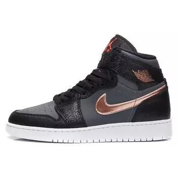 Детские кроссовки Air Jordan 1 Retro High GS Black Metallic Red Bronze Metallic-Red-Bronze-Dark-Grey-White 705300-006
