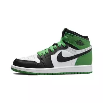 Детские кроссовки Air Jordan 1 Retro High OG PS Lucky Green Black White FD1412-031 28.5