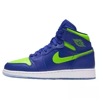 Детские кроссовки Air Jordan 1 Retro High BG Concord Blue Electric-Green 705300-407