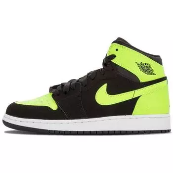 Детские кроссовки Air Jordan 1 Retro High GG Ghost Green Черный Ghost-Green-White-Ultraviolet 332148-003