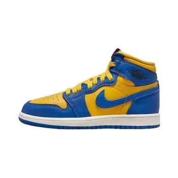 Детские кроссовки Air Jordan 1 Retro High OG PS Reverse Laney желтые Varsity-Maize Game-Royal FD2597-700 28