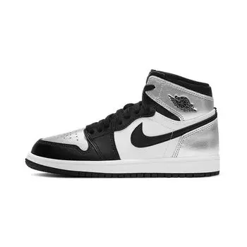 Детские кроссовки Air Jordan 1 Retro High OG PS Silver Toe Черный металлик-серебристый белый CU0449-001 29.5