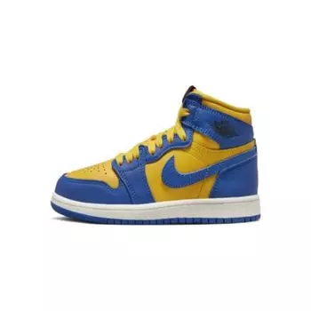 Детские кроссовки Air Jordan 1 Retro High OG TD Reverse Laney желтые Varsity-Maize Game-Royal FD2598-700 22