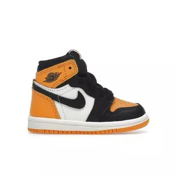 Детские кроссовки Air Jordan 1 Retro High OG TD с желтым носком Taxi Black Sail AQ2665-711 23.5