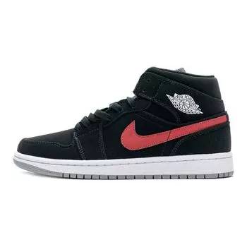 Детские кроссовки Air Jordan 1 Retro Mid GS Black University Red University-Red-Hyper-Royal 554725-065