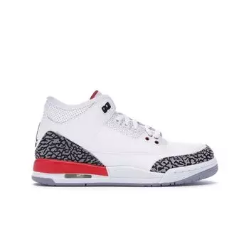 Детские кроссовки Air Jordan 3 Retro GS Hall of Fame красный белый огненно-красный-цементно-серый-черный 398614-116