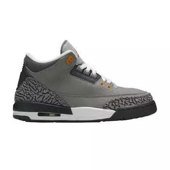 Детские кроссовки Air Jordan 3 Retro GS Cool Grey 2021 Silver Light-Graphite Orange-Pel 398614-012 36