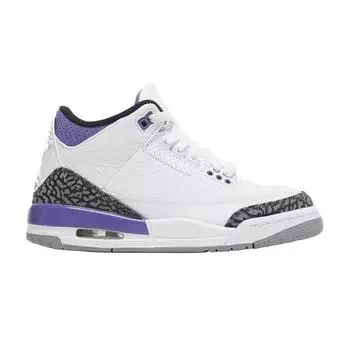 Детские кроссовки Air Jordan 3 Retro GS Dark Iris Белый Черный Цементно-Серый DM0967-105 36