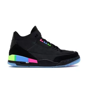 Детские кроссовки Air Jordan 3 Retro SE GS Quai 54 2018 Black Black-Electric-Green-Infrared-23 AT9194-001