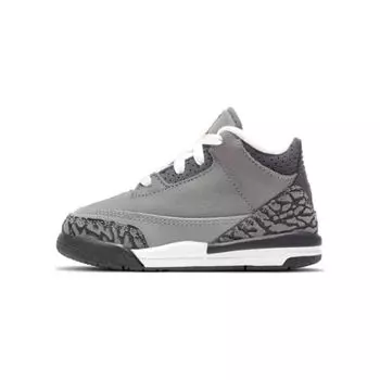 Детские кроссовки Air Jordan 3 Retro TD Cool Grey 2021 Silver Light-Graphite Orange-Pel 832033-012 26