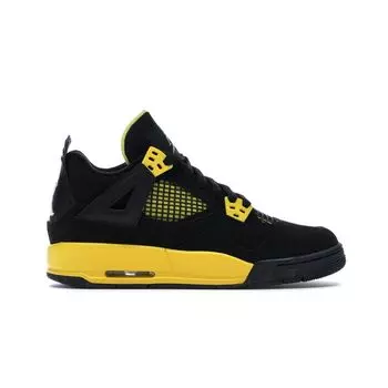 Детские кроссовки Air Jordan 4 Retro GS Thunder 2012 Black White Tour-Yellow 408452-008