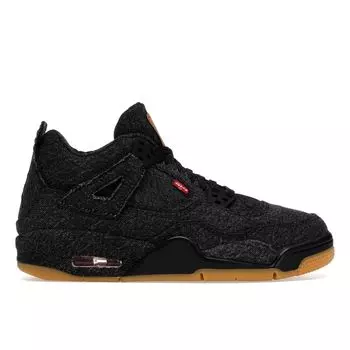 Детские кроссовки Air Jordan 4 Retro GS черные джинсовые AQ9103-001