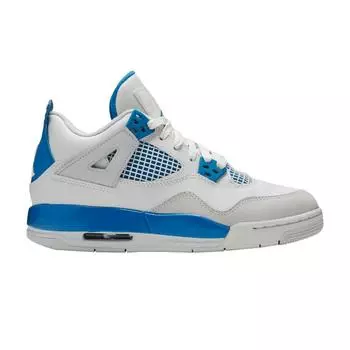 Детские кроссовки Air Jordan 4 Retro GS Military Blue 2012 Белый Нейтрально-Серый 408452-105
