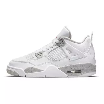 Детские кроссовки Air Jordan 4 Retro GS White Oreo Tech-серый черный огненно-красный DJ4699-100 35.5