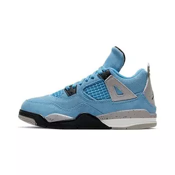 Детские кроссовки Air Jordan 4 Retro PS University Blue Tech-серый белый черный BQ7669-400 28