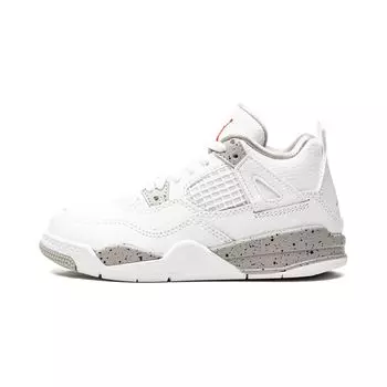 Детские кроссовки Air Jordan 4 Retro PS White Oreo Tech-серый черный огненно-красный BQ7669-100 31
