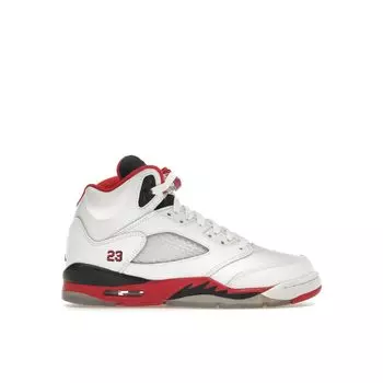 Детские кроссовки Air Jordan 5 Retro GS Fire Red Black Tongue 2013 White Fire-Red-Black 440888-120