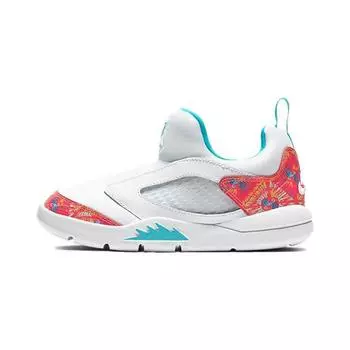 Детские кроссовки Air Jordan 5 Retro Little Flex PS, китайский Новый год 2021, белый Oracle-Aqua Team-оранжевый CK1227-148