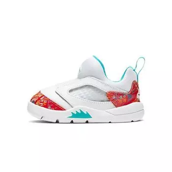 Детские кроссовки Air Jordan 5 Retro Little Flex TD в честь китайского Нового года 2021, белые, Oracle-Aqua Team, Orange CK1228-148