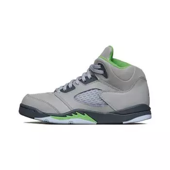 Детские кроссовки Air Jordan 5 Retro PS Green Bean 2022 Серо-серебристый Flint-Grey DQ3735-003 28