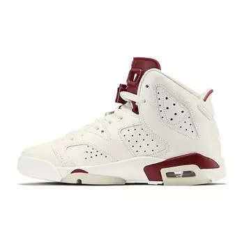 Детские кроссовки Air Jordan 6 Retro GS Maroon 2016 International Release White Off-White New-Maroon 384665-116
