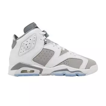 Детские кроссовки Air Jordan 6 Retro GS Cool Grey Белые Средне-Серые 384665-100 36