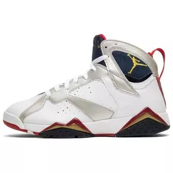 Детские кроссовки Air Jordan 7 Retro GS Olympic 2012 Белый металлик-золото-обсидиан-настоящий красный 304774-135