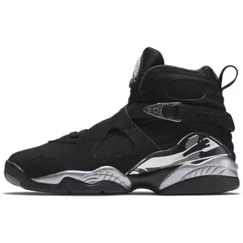 Детские кроссовки Air Jordan 8 Retro BG Chrome 2015 Черный Белый-Светлый Графит 305368-003