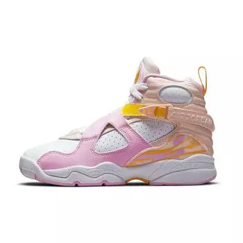 Детские кроссовки Air Jordan 8 Retro GS Light Arctic Pink Orange-Pearl White University-Gold 580528-816 37.5