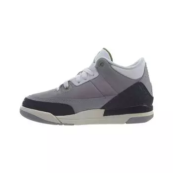 Детские кроссовки Air Jordan Retro 3 PS Chlorophyll Серый Светло-Дымчато-Серый Черно-Белый-Хлорофилл 429487-006