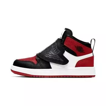 Детские кроссовки Air Jordan Sky Jordan 1 PS Bred Toe Черный Varsity-Красный Белый BQ7197-016 28