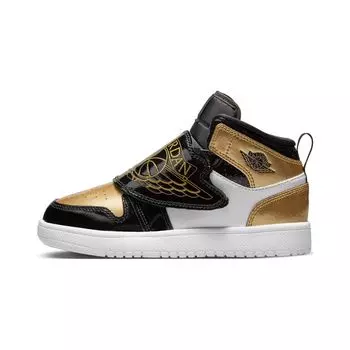 Детские кроссовки Air Jordan Sky Jordan 1 SE PS Gold Toe Черный металлик-золотой белый DV6069-071 35
