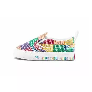 Детские кроссовки без шнуровки Vans Classic для малышей Pride, разноцветные, разноцветные, истинно-белые VN0A34883WJ 21
