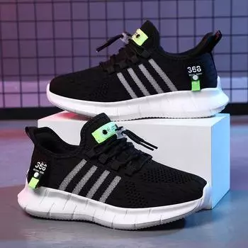 Детские кроссовки больших размеров, дышащие детские кроссовки, легкая летняя обувь, повседневные кроссовки для мальчиков 26 чёрный