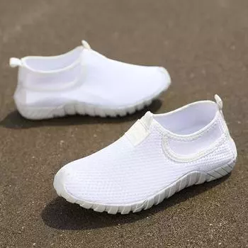 Детские кроссовки больших размеров, дышащие детские кроссовки, легкие летние полые туфли, повседневные кроссовки для мальчиков и девочек, размер 27–39 29 белый