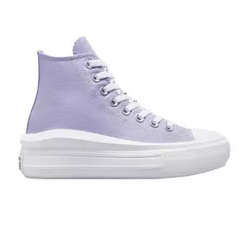 Детские кроссовки Converse Chuck Taylor All Star Move на платформе High GS с гелевой нашивкой фиолетовый Moonstone-Violet Royal-Pulse A02493C 35.5