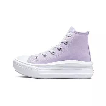 Детские кроссовки Converse Chuck Taylor All Star Move на платформе с гелевой нашивкой PS Purple Moonstone-Violet Royal-Pulse A02496C 28