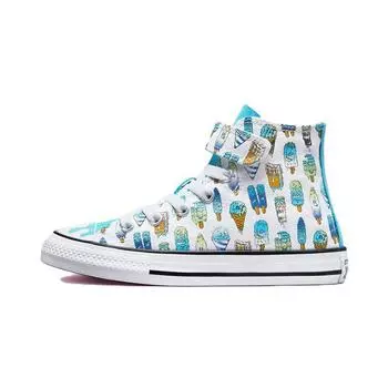 Детские кроссовки Converse Chuck Taylor All Star High Easy-On PS Ice Pop White Baltic-Blue Lime-Rave A02155F 30