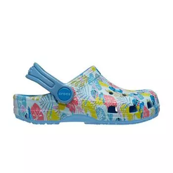 Детские кроссовки Crocs Disney x Classic Toddler Stitch с гавайским принтом Blue Oxygen 209471-4TB 25