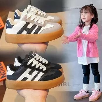 Детские кроссовки. Детская модная дизайнерская повседневная обувь для мальчиков и девочек. Дышащая спортивная обувь на мягкой подошве. Детская нескользящая износостойкая обувь на плоской подошве. 23 белый