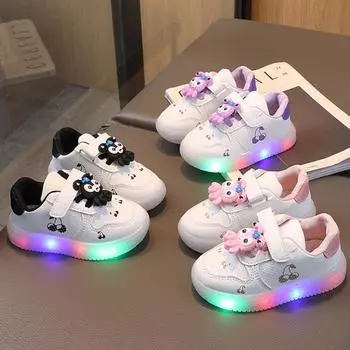 Детские кроссовки, детская модная светящаяся нескользящая повседневная обувь со светодиодной подсветкой, дышащие кроссовки для мальчиков и девочек, уличная обувь для малышей 21 розовый