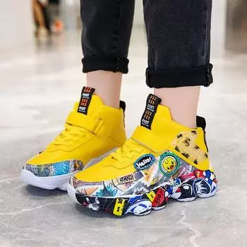 Детские кроссовки Детская повседневная обувь Девочки Мальчики из искусственной кожи Квартиры Резиновая подошва Малышей Спортивная обувь 37 чёрный