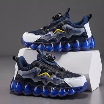 Детские кроссовки для детей, повседневные дышащие сетчатые теннисные туфли, зимняя теплая удобная обувь, модные кроссовки для мальчиков EU 28