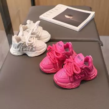 Детские кроссовки для девочек, новая осенняя детская повседневная обувь на платформе, модные школьные спортивные теннисные кроссовки для девочек 36 бежевый