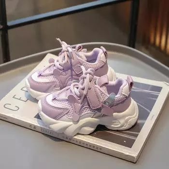 Детские кроссовки для девочек весна 2024 сетчатые дышащие детские повседневные школьные беговые спортивные туфли модные легкие кроссовки для мальчиков 21 серый