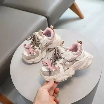 Детские кроссовки для девочек весна-осень массивные школьные повседневные кроссовки для бега спортивные модные универсальные детские теннисные туфли нескользящие 26 чёрный