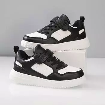 Детские кроссовки для мальчиков, кожаные туфли на плоской подошве, черные, белые, для девочек, легкие спортивные кроссовки для тенниса, бесплатная доставка 40